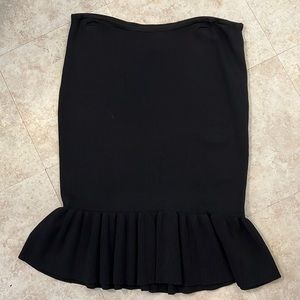 Black ruffle pencil skirt
